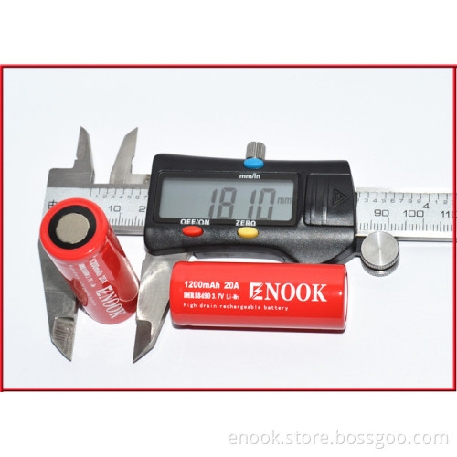 Rechargeable Cylindrical Battery18490 1200mAh 3.7V